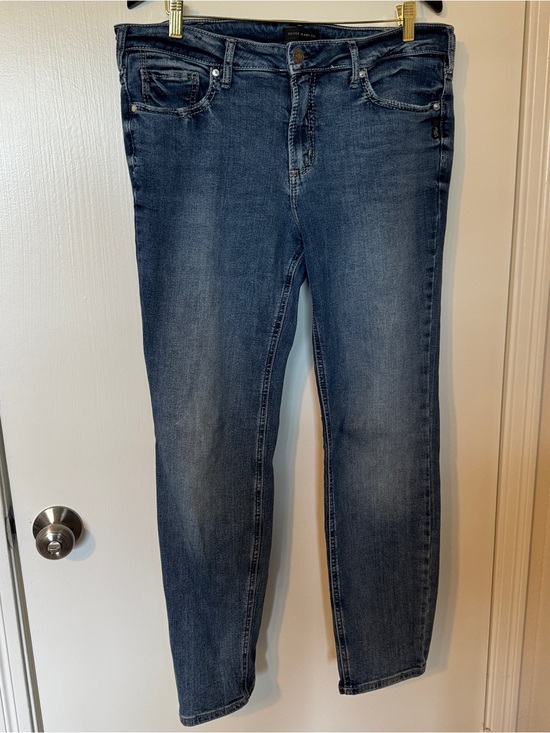 Silver Jeans Denim - Silver Jeans Co. Suki Straight Dark Blue Stretch Denim